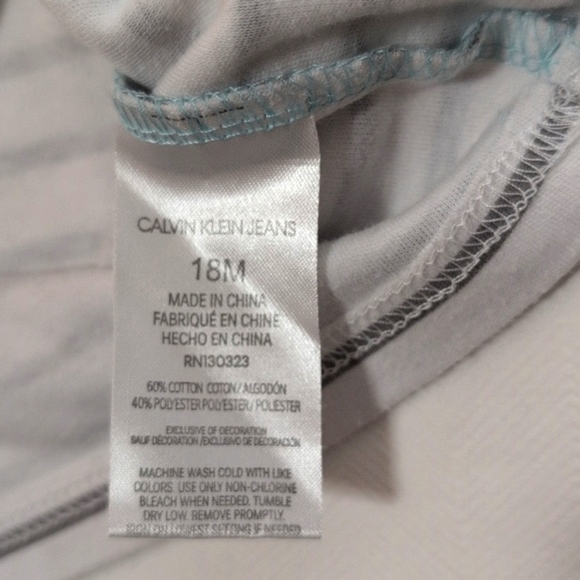 calvin klein jeans striped pocket henley t-shirt 18 months baby toddler boys - Picture 5 of 6